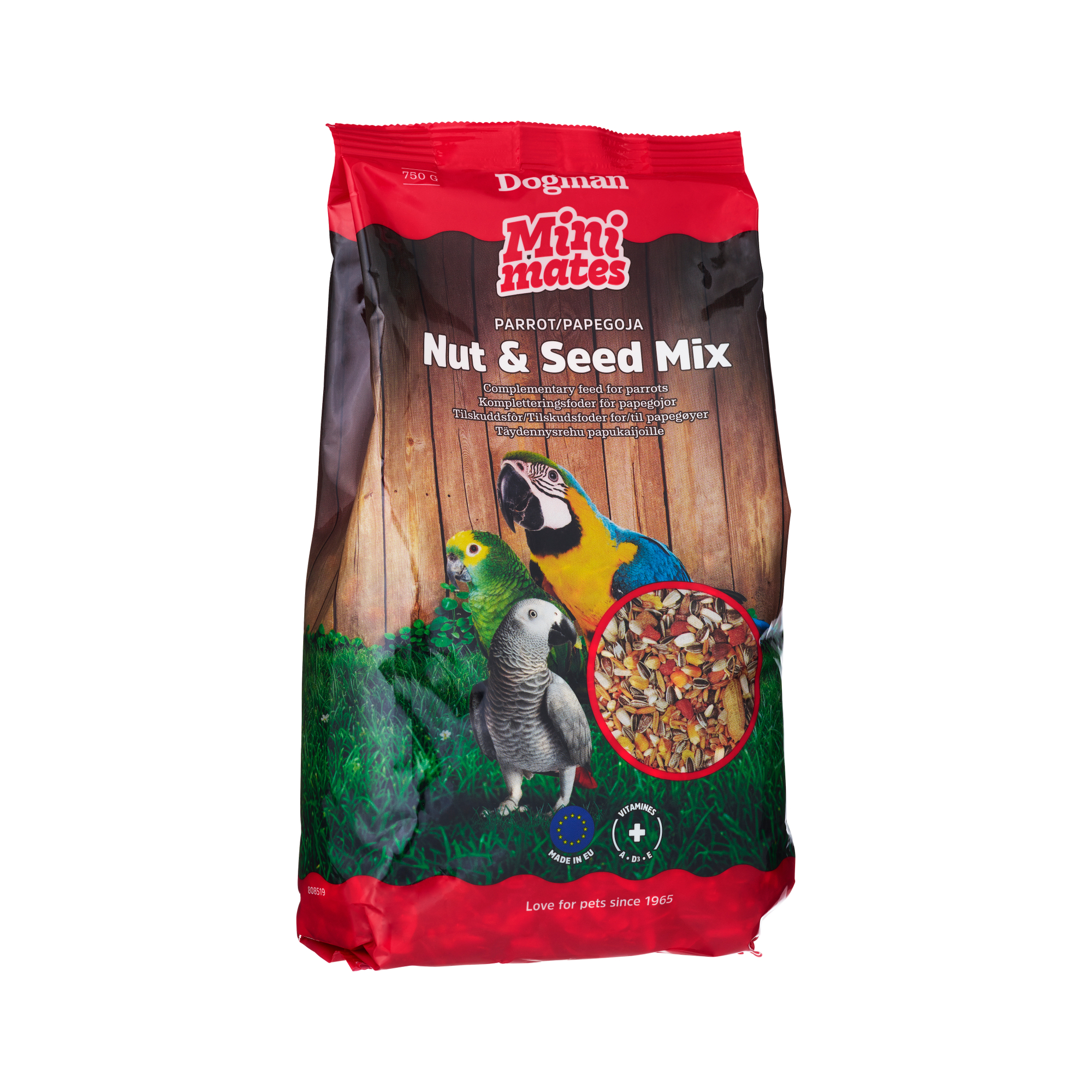 Mini mates Nøtt og frøblanding Papegøye