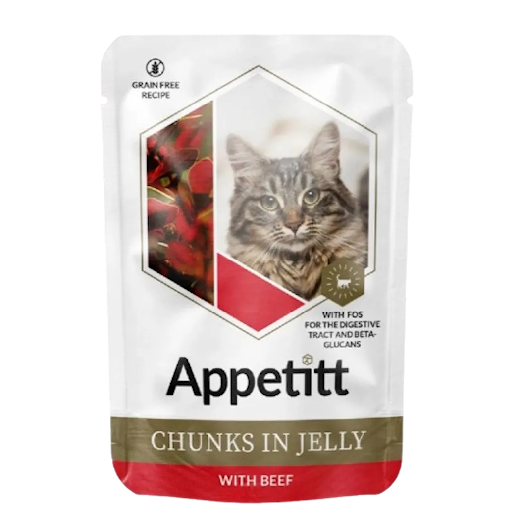 Cat Pouch med Storfe i Gelé Våtfôr for katt 85g