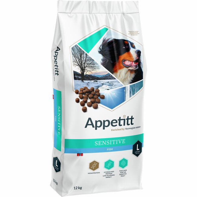 Sensitive Large Fish Tørrfôr for hund 12kg