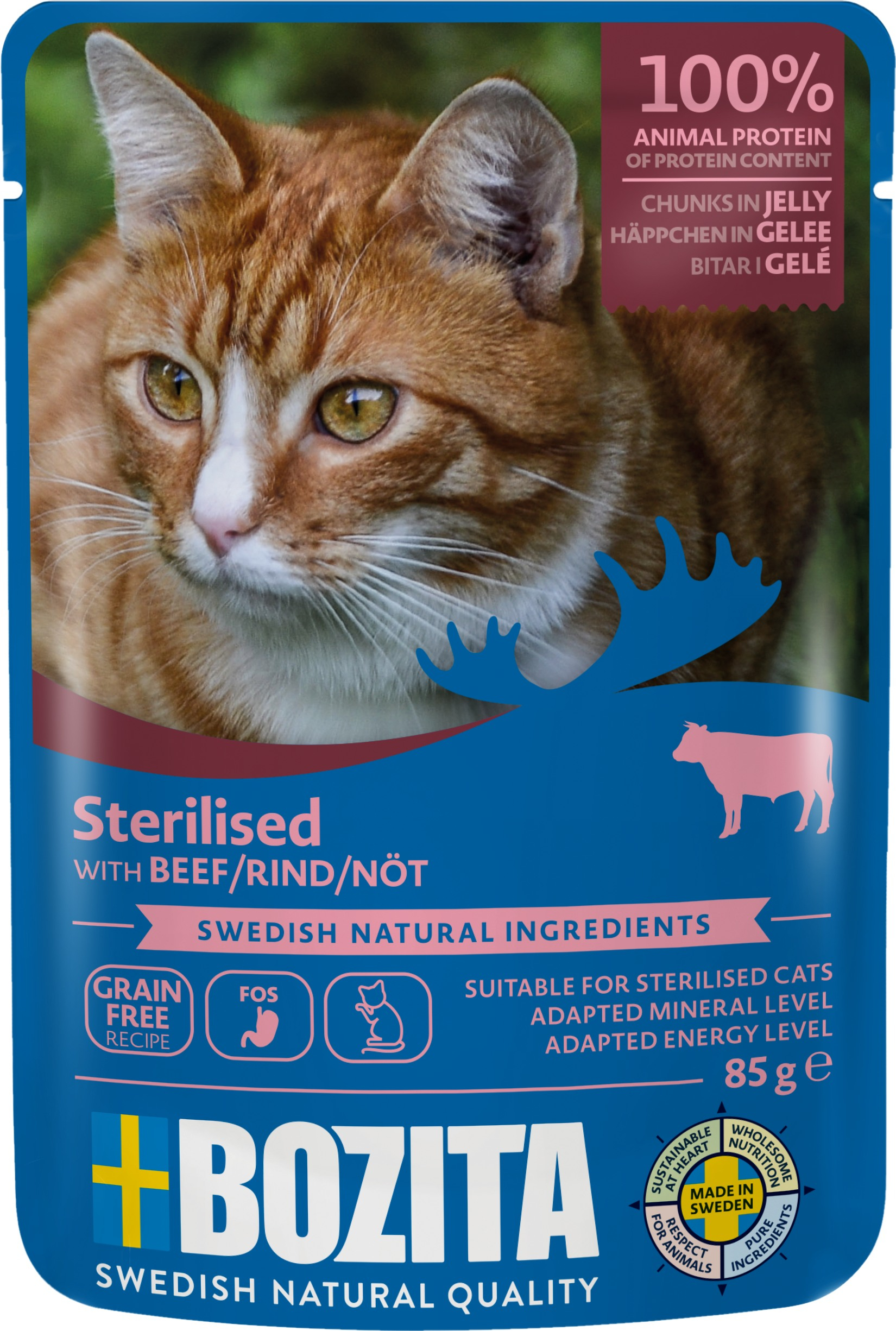 Sterilised Beef in Jelly Våtfoder för katt 85g