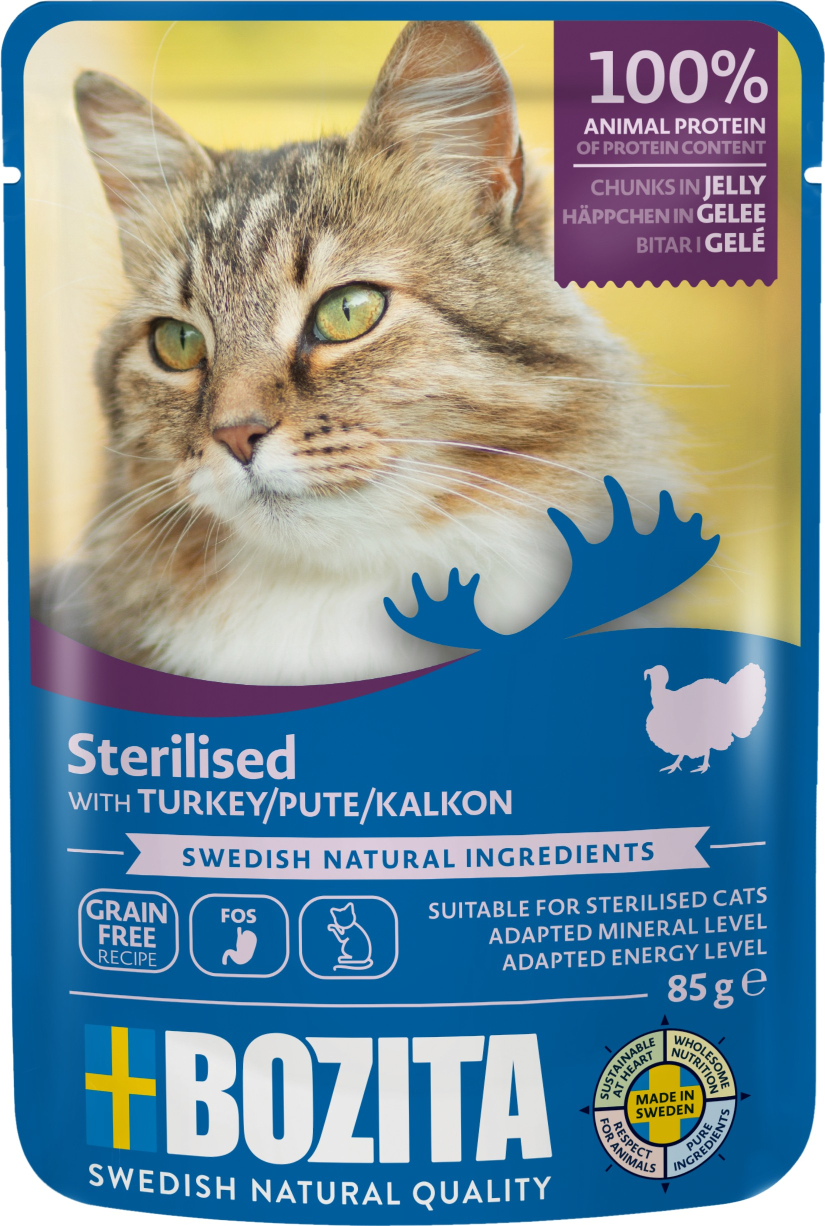 Sterilised Turkey in Jelly Våtfoder för Katt 85g