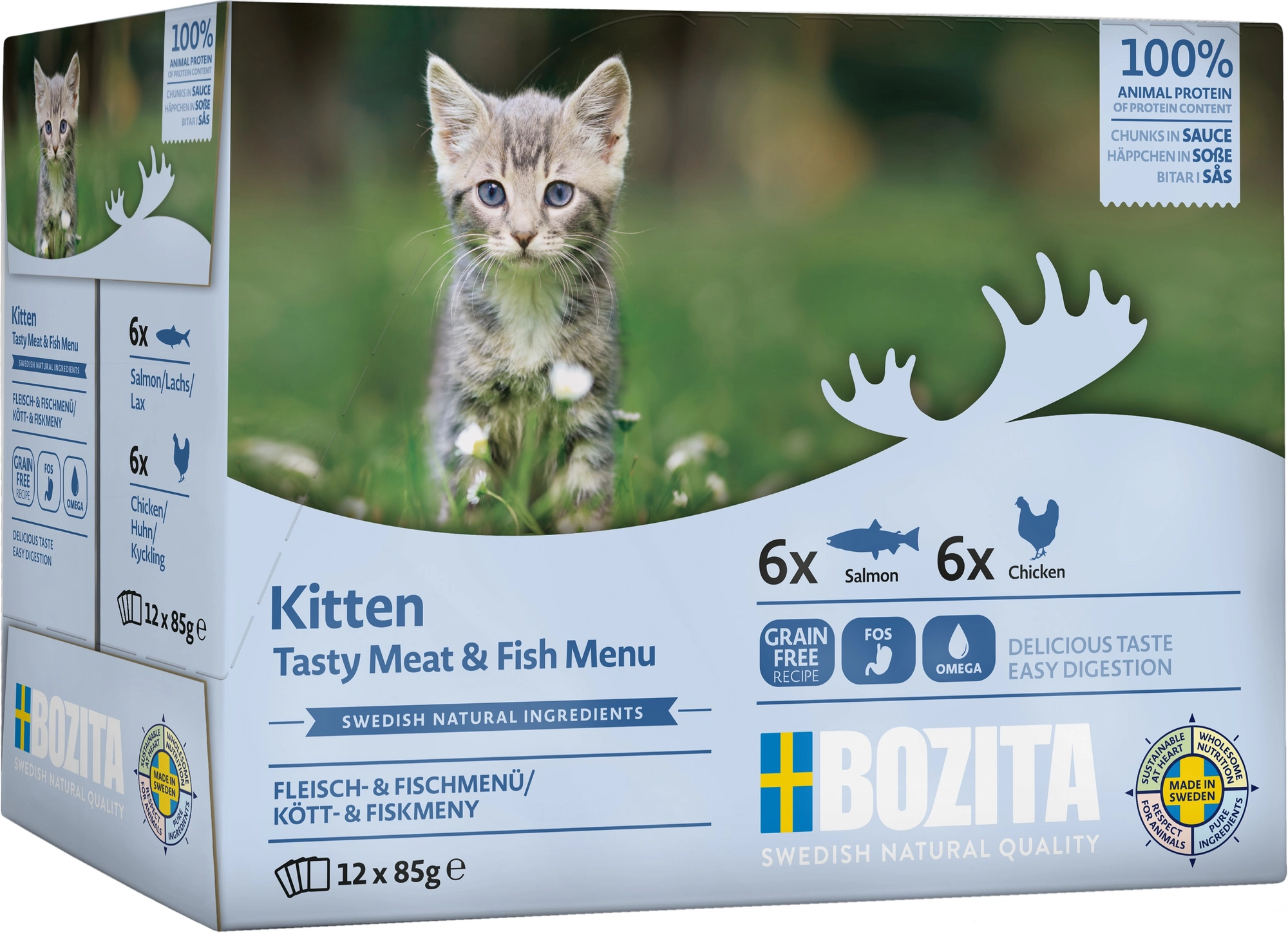 Kitten Meat & Fish in Sauce Våtfoder till katt 12x85g