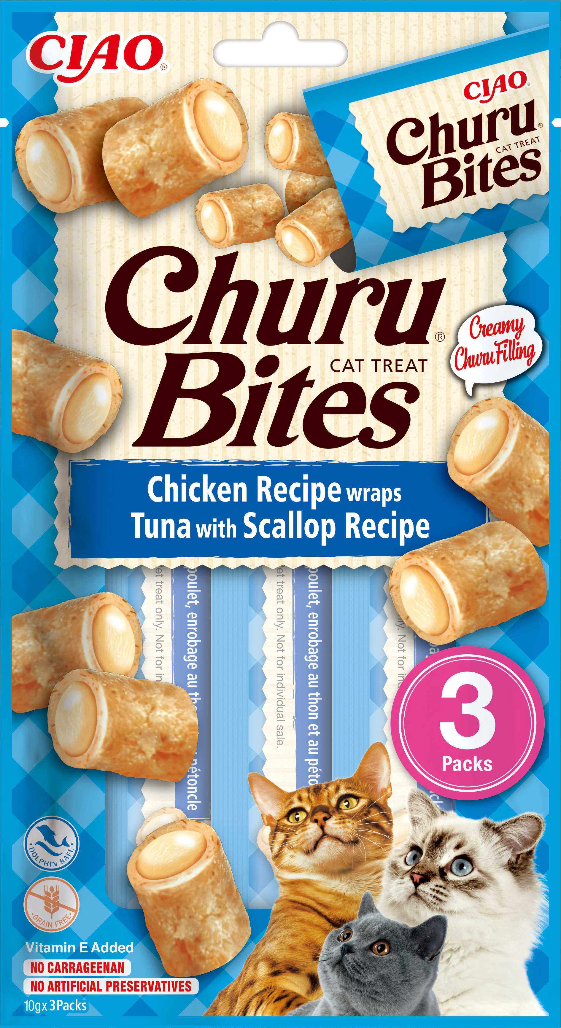 Cat Bites Chicken wraps Tuna with Scallop 3x10g