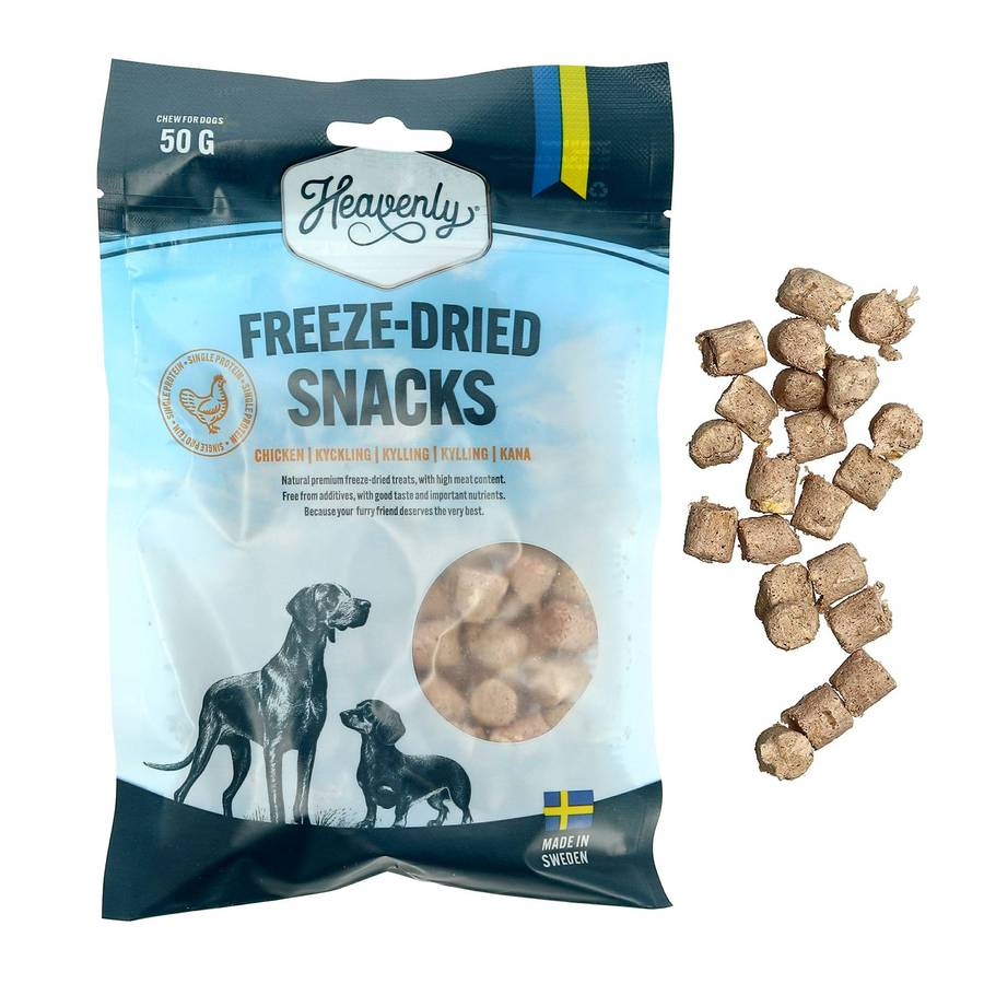 Frysetørket snacks av kylling