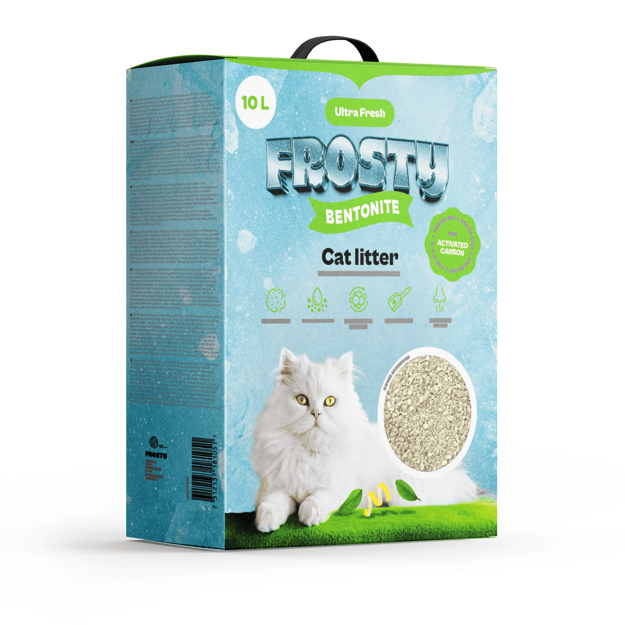 Bentonitt Aktivt Kull Big Paw Kattesand 10L