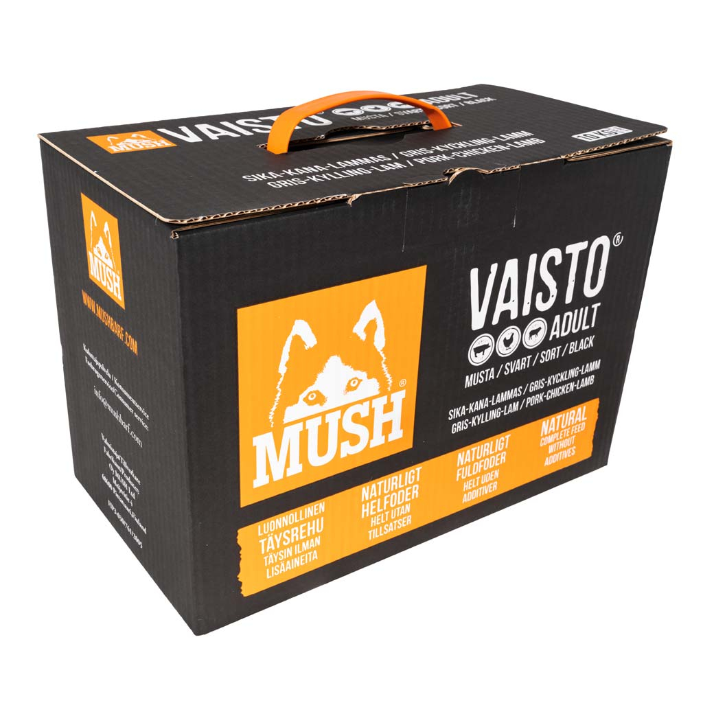 MUSH Vaisto® Svart (Gris-Kylling-Lam) 10kg