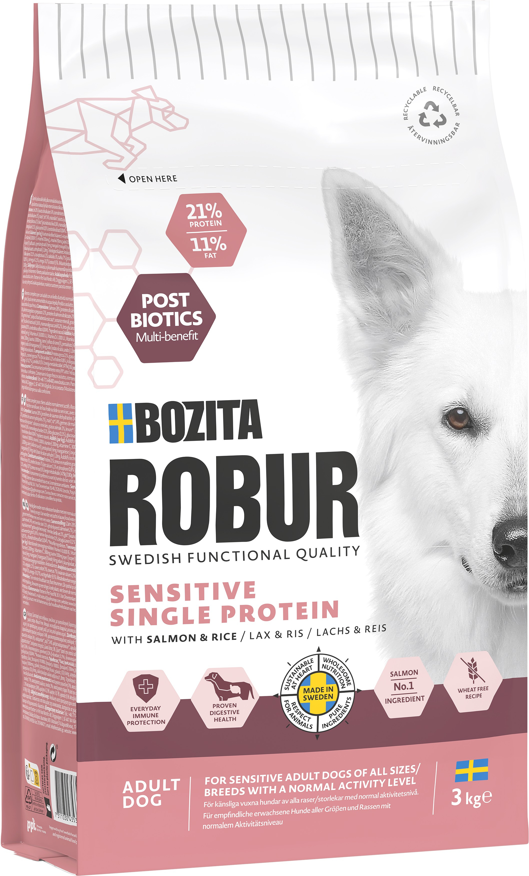 Adult Sensitive Singel Protein Salmon Hundfoder