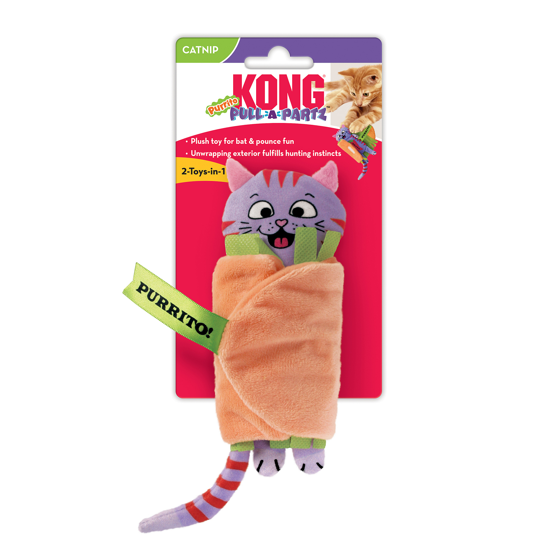 Kattleksak Pull-A-Partz Purrito Flerfärgad