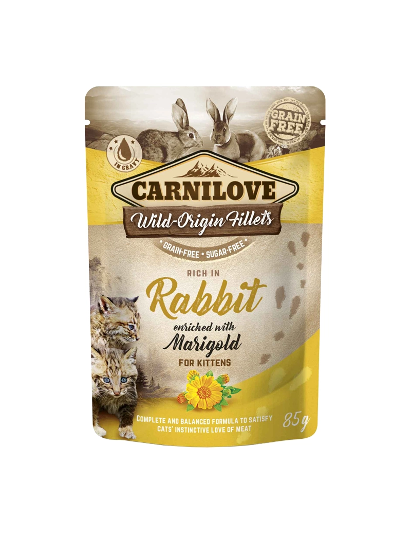Cat Pouch Rabbit enriched with Marigold Kitten 85g